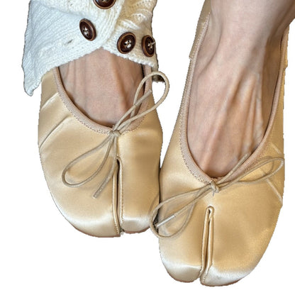 Damen Ballerinas aus Satin Weich Modern
