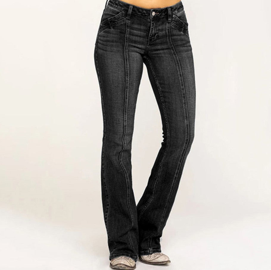 Damen Jeans Bootcut Stretch Elegant