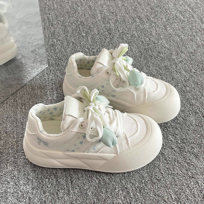 Damen Sneaker Blumenmuster Bequem Polsterung