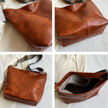 Damen Lederhandtasche Echtleder Vintage Classic