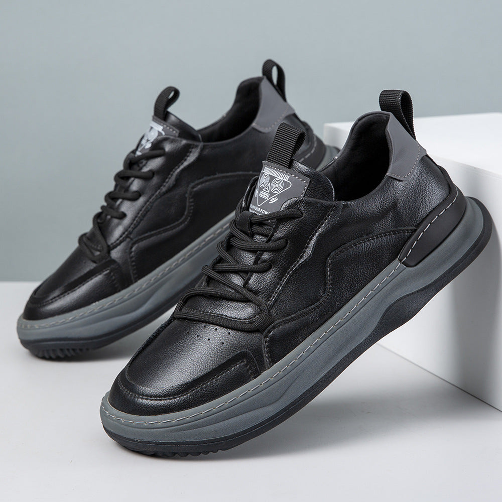 Damen Sneaker Leder Bequem Komfortabel Schwarz - Norvielle