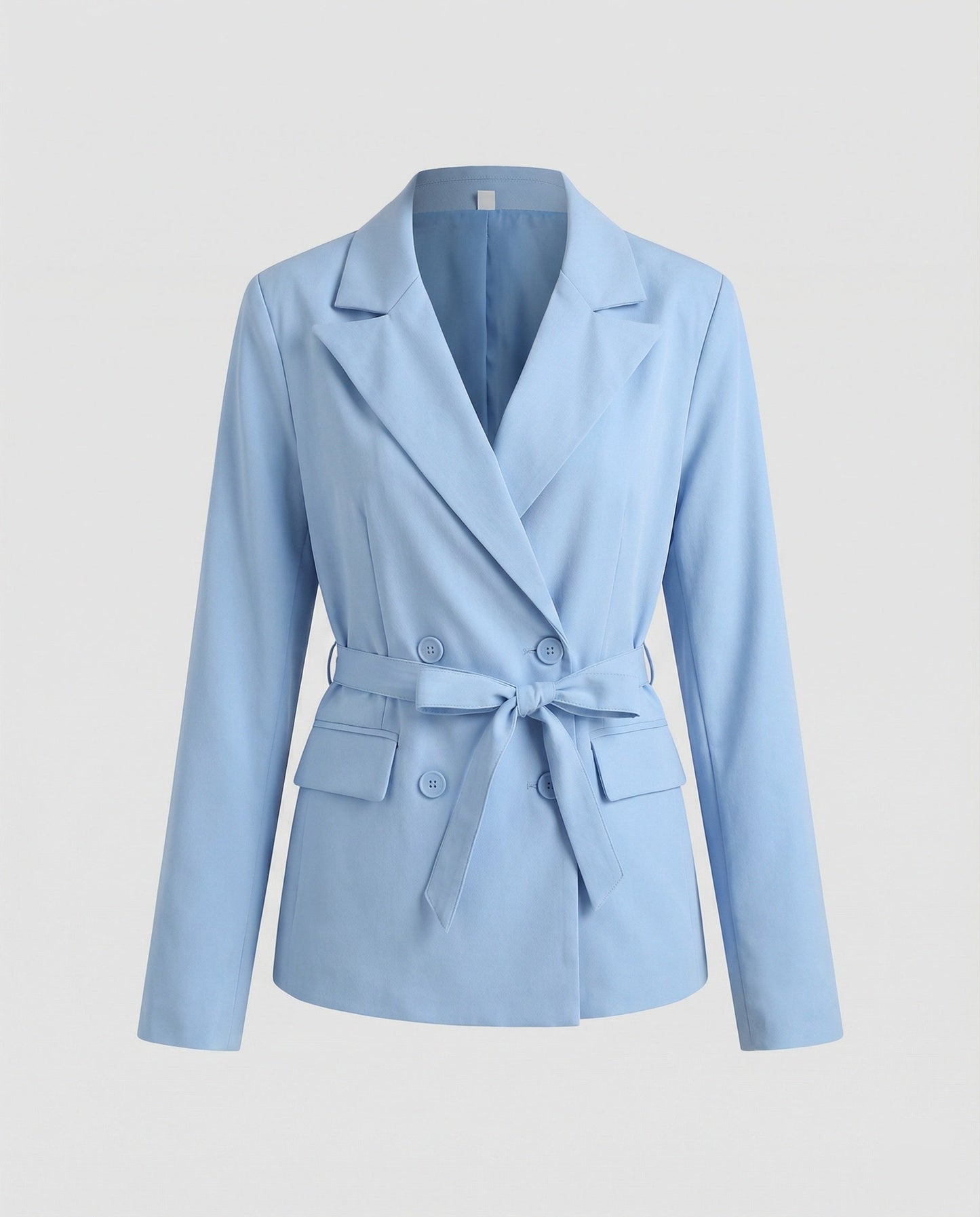 Damen Blazerjacke Slim Fit mit Gürtel Schwarz - Norvielle