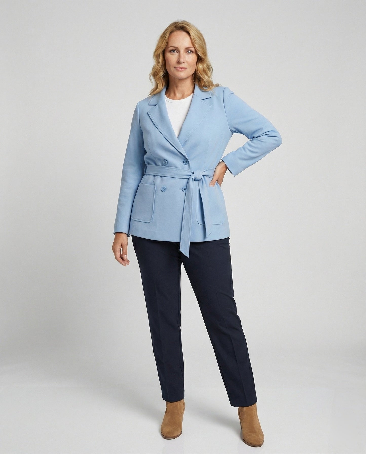 Damen Blazerjacke Slim Fit mit Gürtel