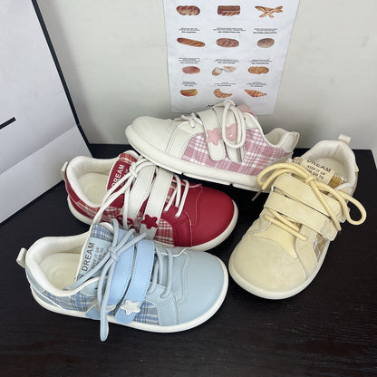 Damen Sneaker Kariert Klettverschluss Sportlich - Norvielle