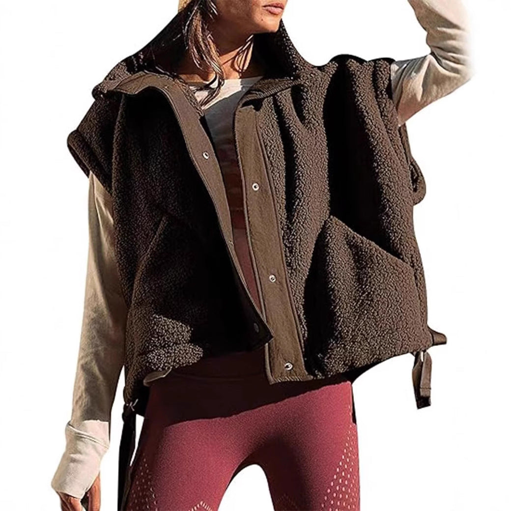 Damen Teddyweste Weich Modern