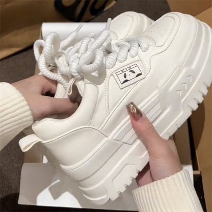 Damen Sneaker Hoch Modell Dicke Sohle Elastisch