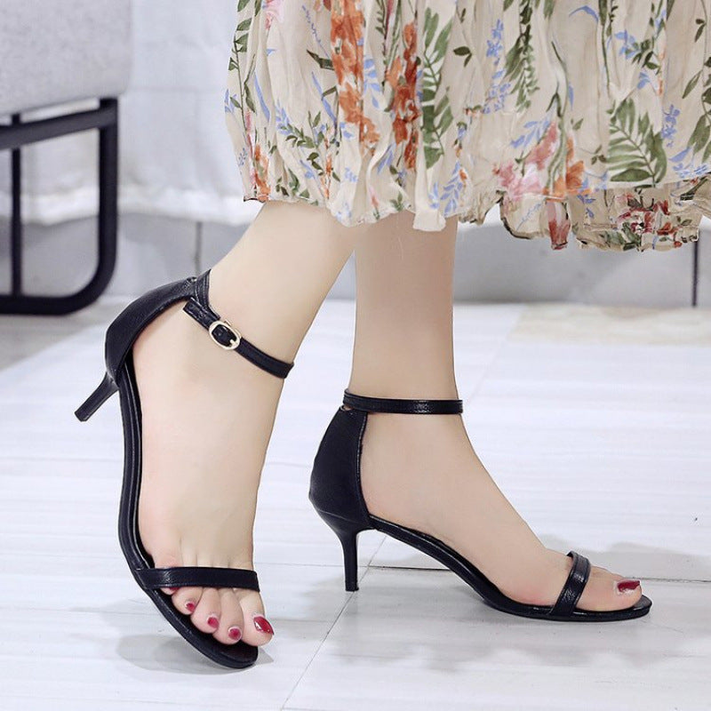 Damen High Heel Sandaletten Transparenter Riemen Hochhackig