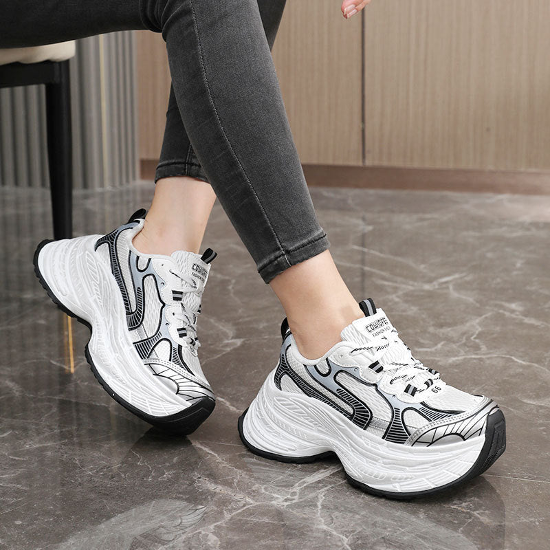 Damen Chunky Sneaker Bequem Modisch