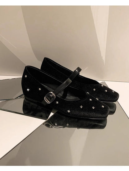 Damen Ballerinas Strass Schuhe Modern Glitzer