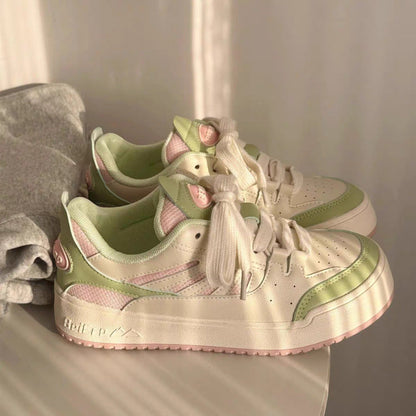 Damen Sneaker Retro Perforiert Komfortschuhe