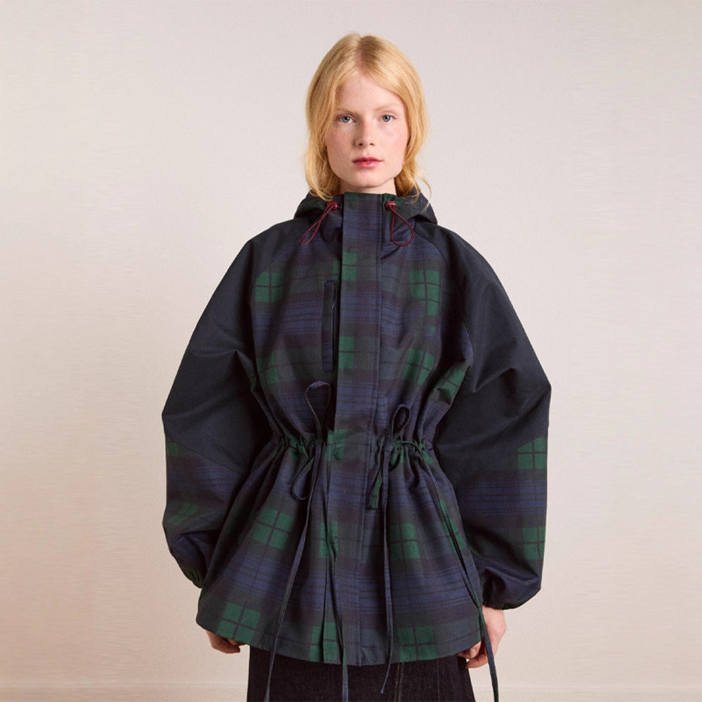 Damen Oversized Karo Jacke Mit Taschen Lässig - Norvielle