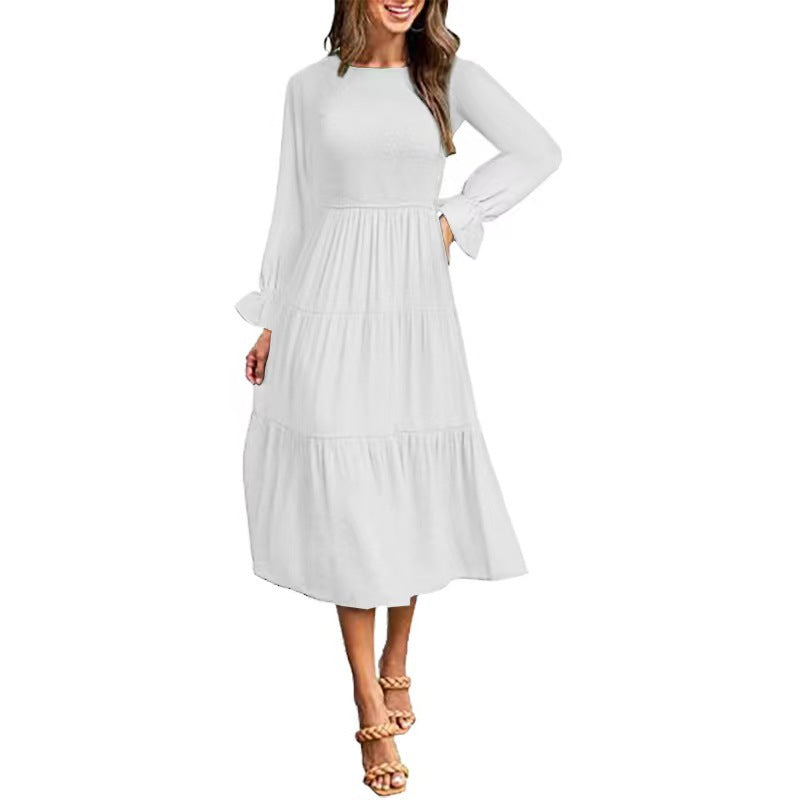 Elegantes Damen Maxikleid mit Rüschen Lang