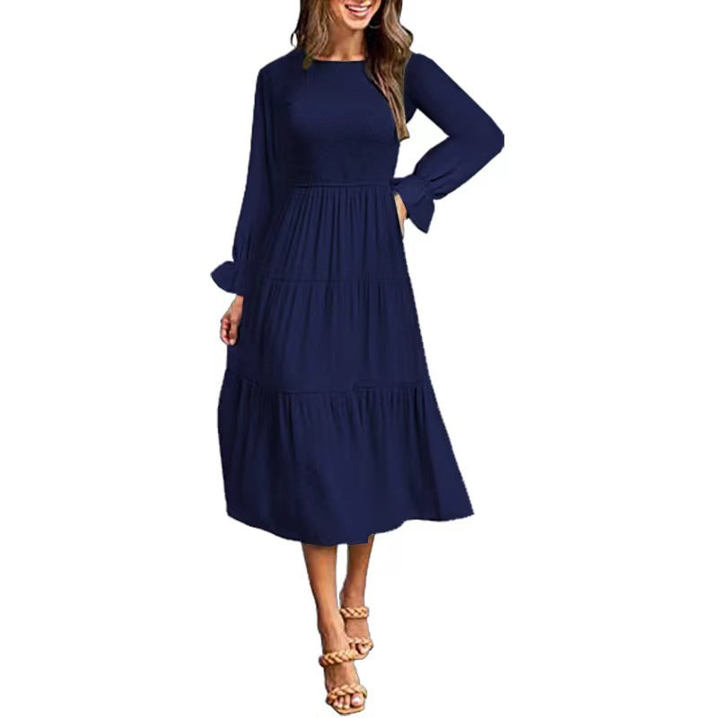 Elegantes Damen Maxikleid mit Rüschen Lang