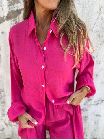 Damen Oversize Hemdkleid Rollkragen Baumwolle