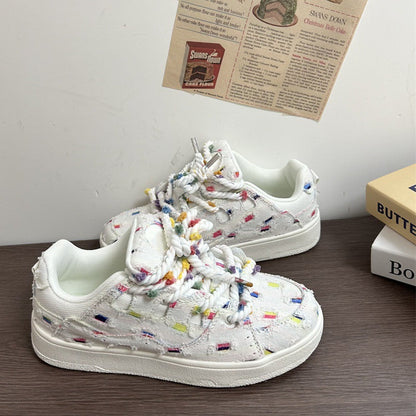 Damen Sneaker Bunt Sportlich Schnürsenkel - Norvielle