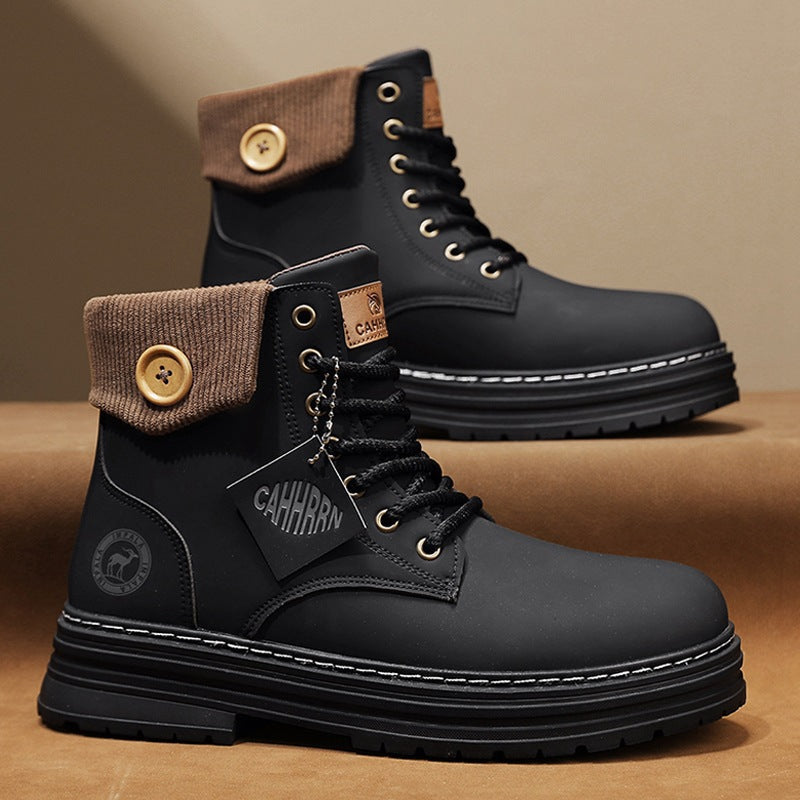 Damen Winterstiefel Gepolstert Warm Knopfverschluss