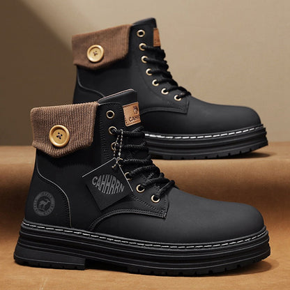 Damen Winterstiefel Gepolstert Warm Knopfverschluss