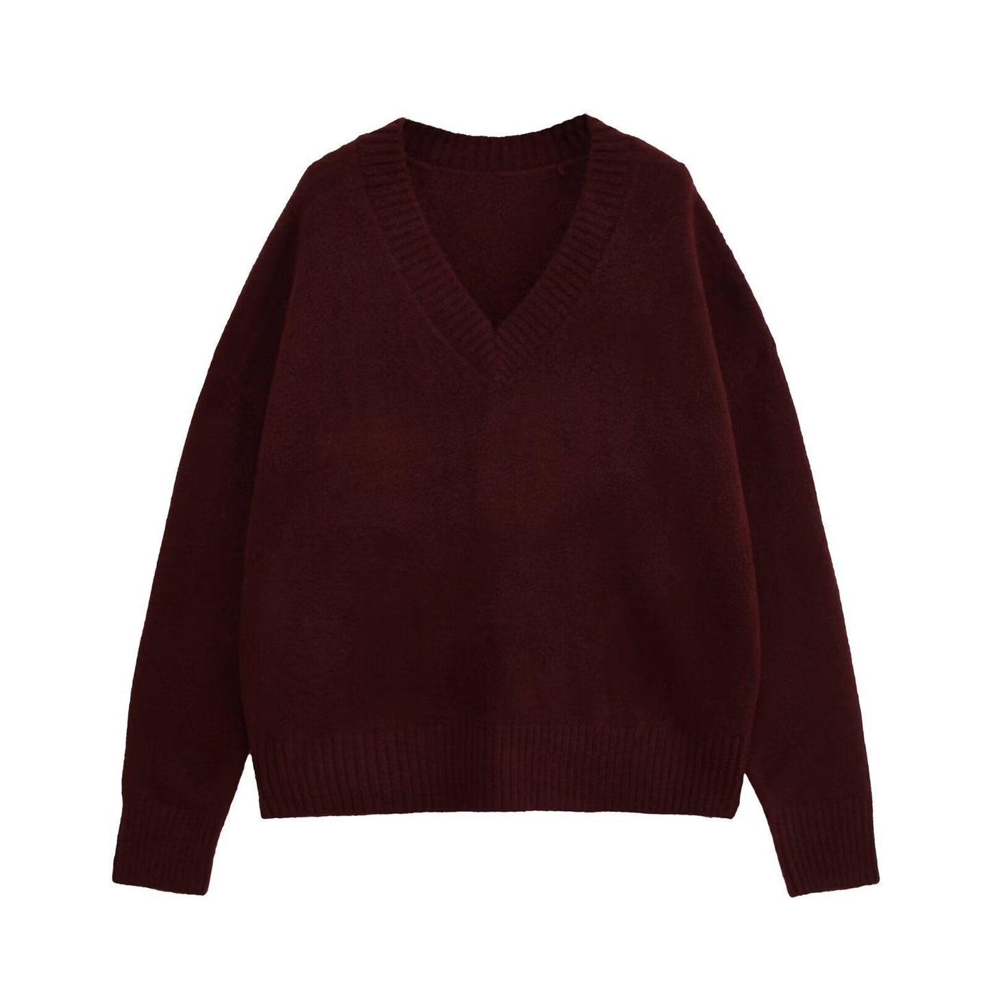 Damen Strickpullover V-Ausschnitt Glamour Stil