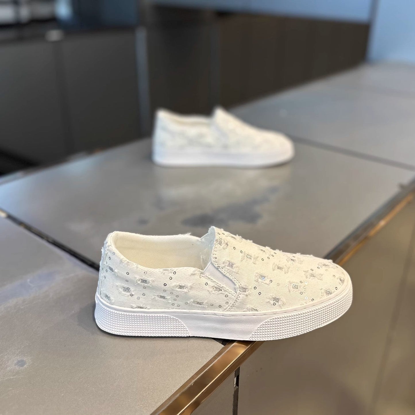 Damen Sneaker Glitzernde Oberfläche Komfortabel