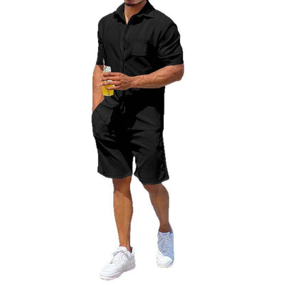 Herren Kurzoverall Lässig Sommer Taschen