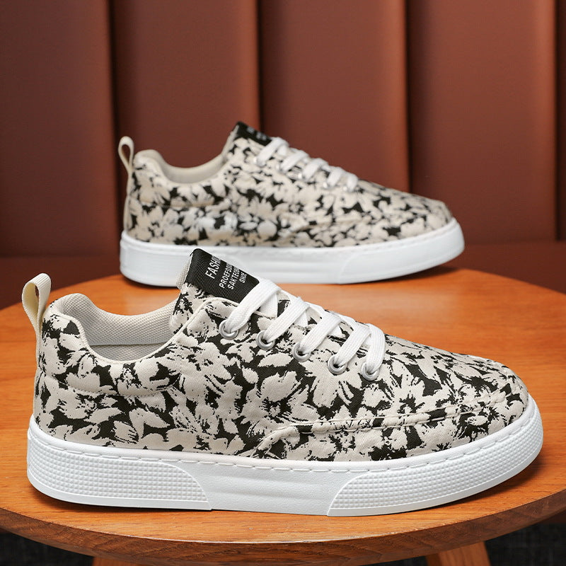 Damen Sneaker Floral Komfortsohle Modern