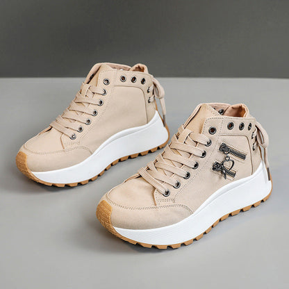 Damen High- Sneaker Sportschuhe Mit Reißverschluss