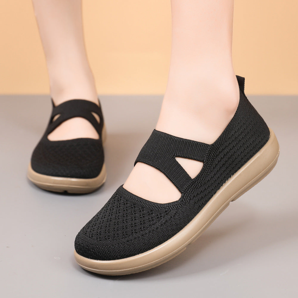 Damen Slip-On Schuhe Elastisch Bequem Komfortschuhe