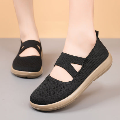 Damen Slip-On Schuhe Elastisch Bequem Komfortschuhe