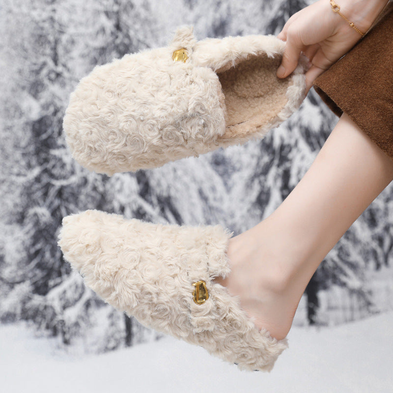 Damen Hausschuhe Flauschig Warm Weiches Futter