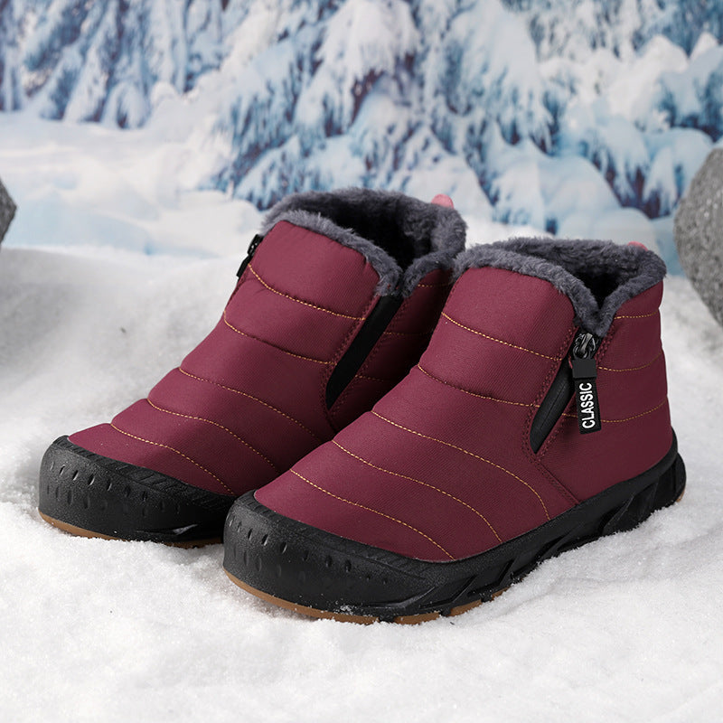 Damen Winterstiefel Gefüttert Rutschfest Klettverschluss