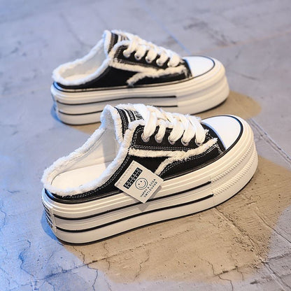 Damen Plattform Sneaker Plüsch