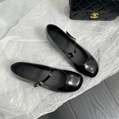 Damen Mary Jane Ballerinas Mit Riemenverschluss