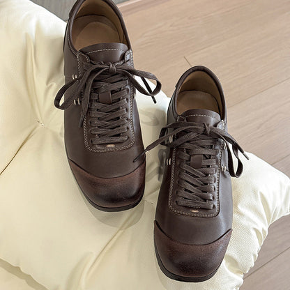 Damen Leder Schnürschuhe Elegante