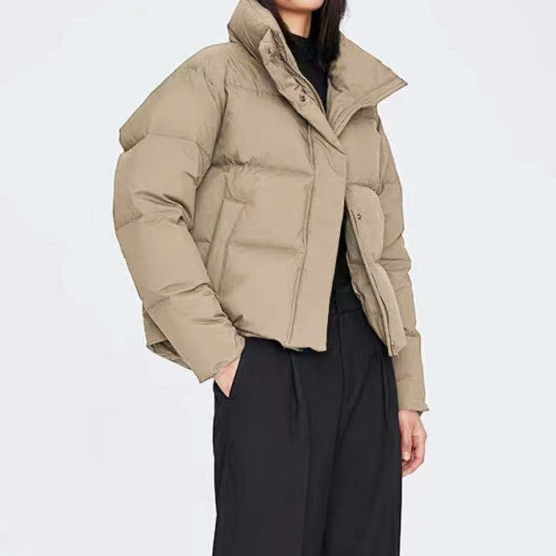 Damen Steppjacke Hochkragen Mit Taschen