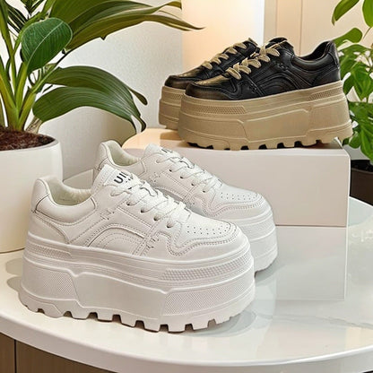 Damen Plateau Sneaker Hochzeitsschuhe Bequem