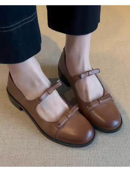 Damen Lederschuhe Mary Jane Elegant Komfortabel