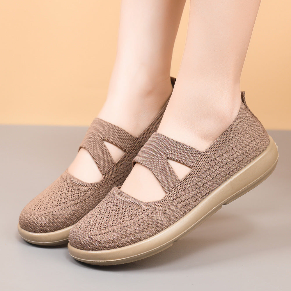 Damen Slip-On Schuhe Elastisch Bequem Komfortschuhe