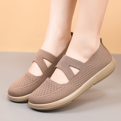 Damen Slip-On Schuhe Elastisch Bequem Komfortschuhe