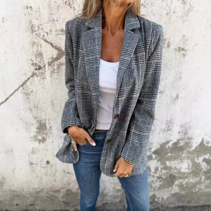 Damen Blazer Karierter Slimfit Modern