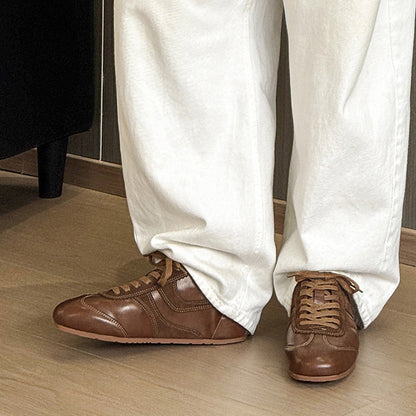 Damen Leder Schnürschuhe Elegante