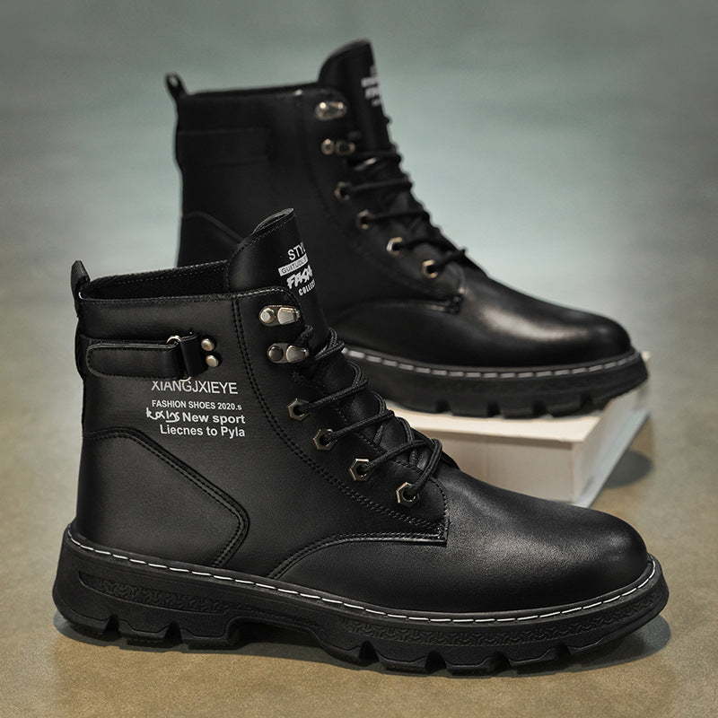 Damen Lederstiefel Rutschfest Schnürstiefel Winter