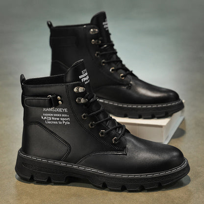 Damen Lederstiefel Rutschfest Schnürstiefel Winter