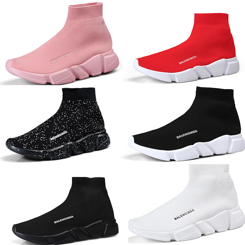 Damen Slip-On Sneaker Hoch Strick Bequem Schwarz - Norvielle