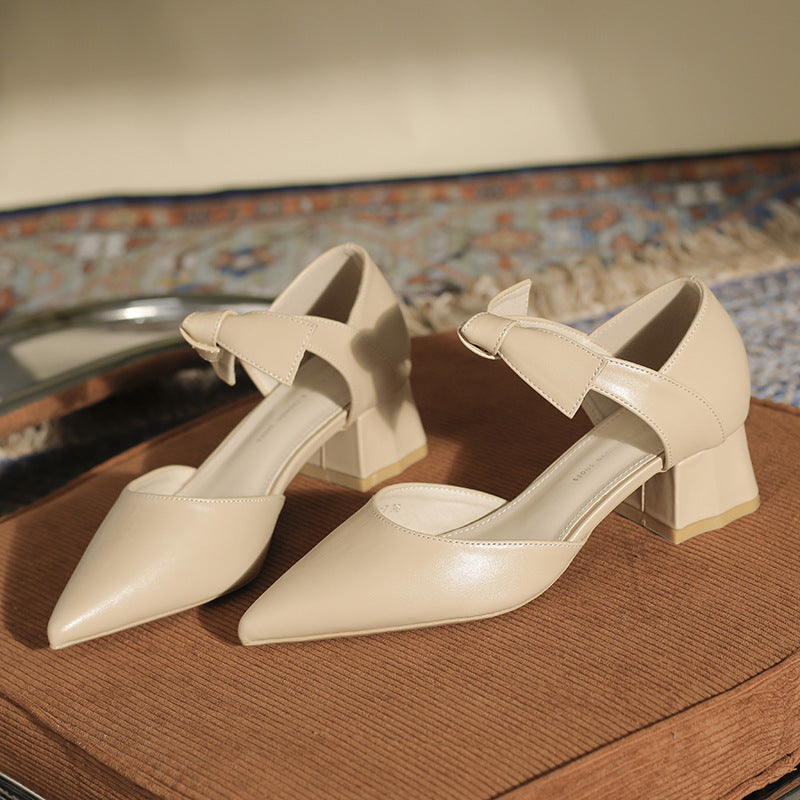 Damen Pumps Blockabsatz Schleife