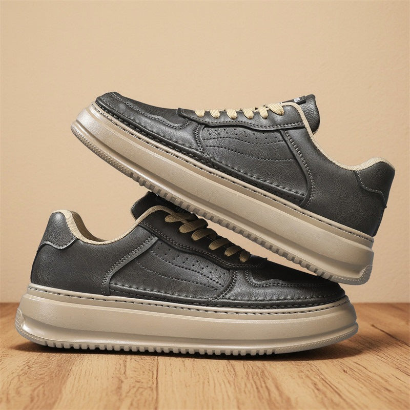 Damen Sneaker Leder Weich Laufsohle