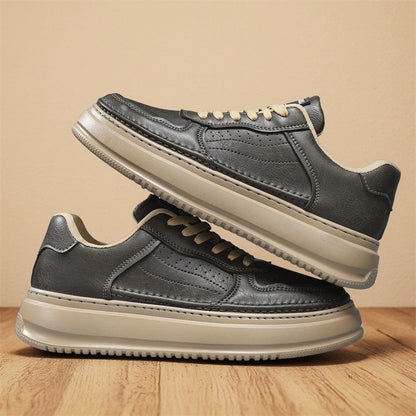 Damen Sneaker Leder Weich Laufsohle