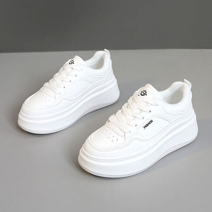 Damen Plateau Sneaker Atmungsaktives Material Gepolstert