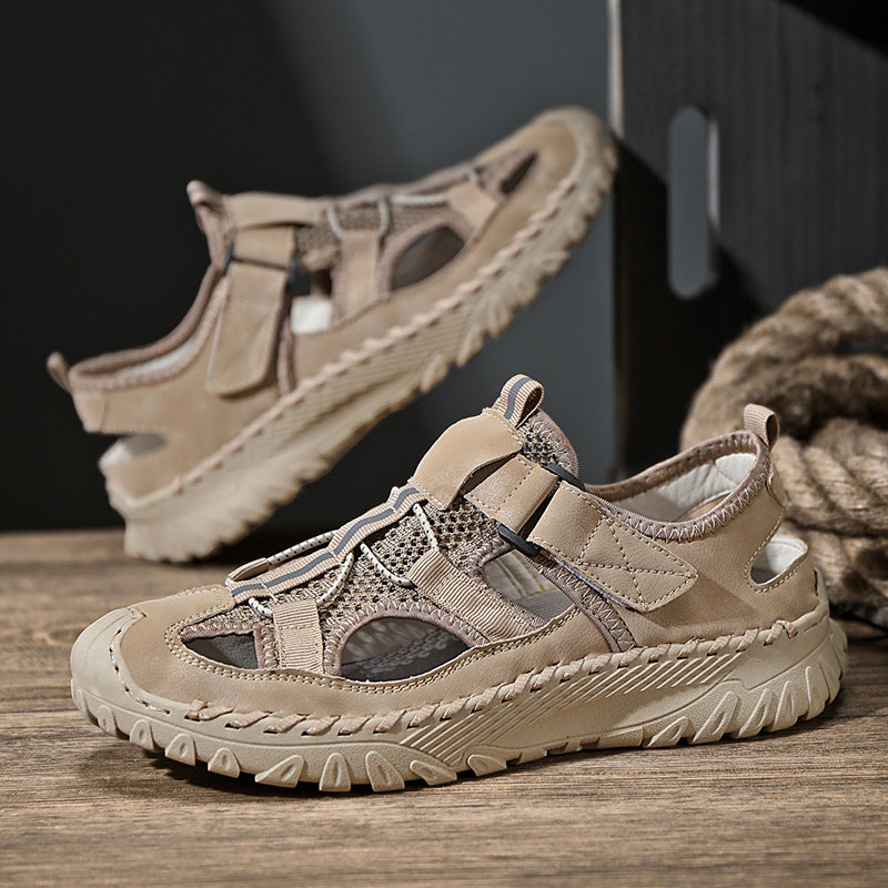 Damen Freizeitsandalen Atmungsaktives Leder Rutschfeste Sohle - Norvielle