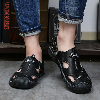 Damen Ledersandalen Elastisch Komfort Sohle