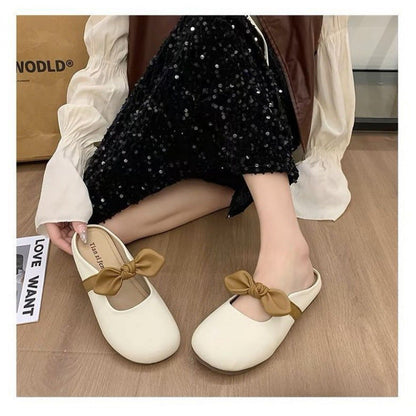 Damen Slipper Komfortabel Schleife